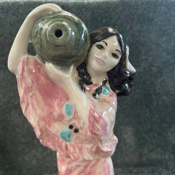 Native American Woman Figure Ceramic Vintage Read Discription - Picture 2 of 10